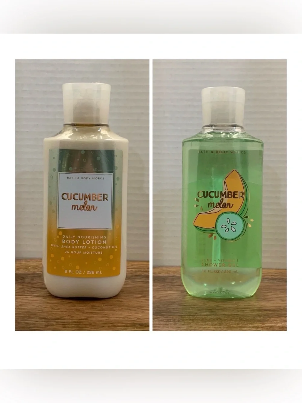 Bath & Body Works Cucumber Melon Lotion & Shower Gel - Green/White/Yellow
